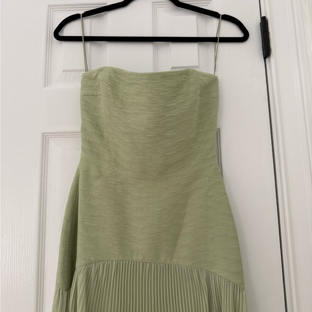 ALEXIS Sunniva Strapless Pleated Maxi Dress Gown Sage Green NEW with tag - Picture 4 of 14